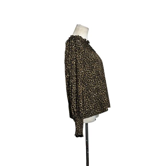 Lea & Viola leopard print long sleeves blouse size Small - Picture 8 of 9